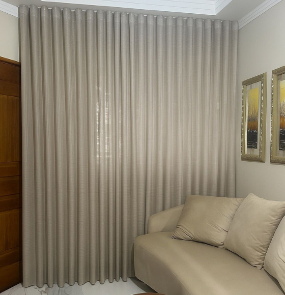 Cortina wave blackout 70% quarto — Maravilha Cortinas Ibitinga SP